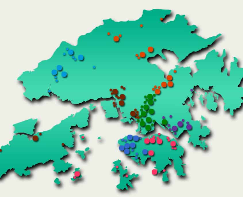 Hong Kong - distribution of hospital clusters