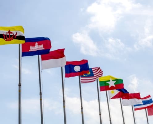 The flags of all the ASEAN Member countries